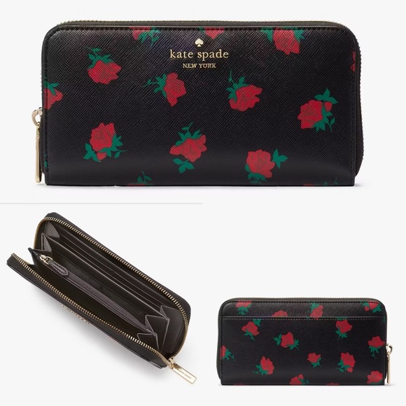 NWT💃Kate Spade Bundle Madison Rose Toss Printed Medium Satchel and Wallet Set - Picture 7 of 10